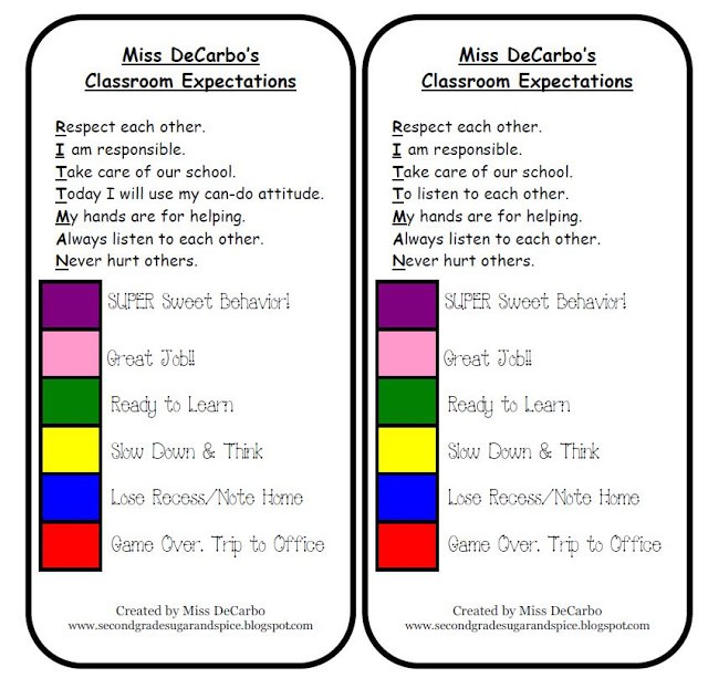 Classroom Expectations, Poster, and Behavior Clip Chart Magnets