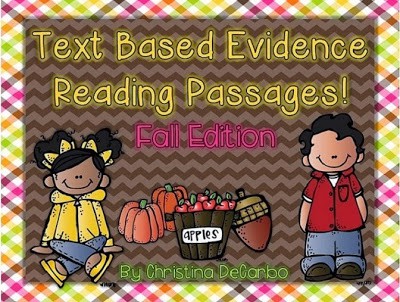 Text Based Evidence Reading Passages! {Fall Edition}