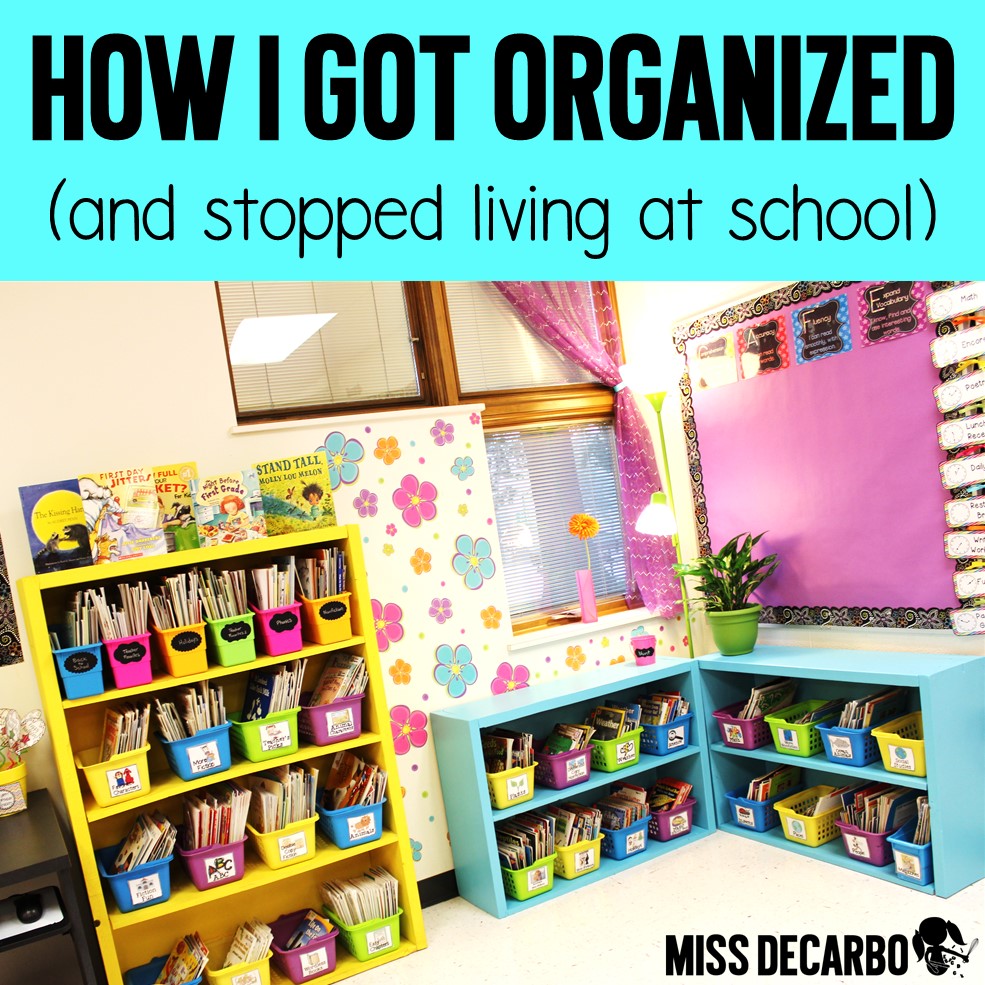 Learn how I got organized with lesson planning and streamlined my weekly routine. This post has tips and tricks to maximize your time at school so that you can spend more time at home with your family. This is must-read post for classroom organization!