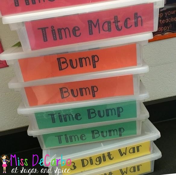 Storage and Organization Success Storage and Organization - Math Game Bins