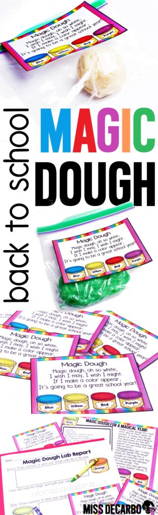 first day of school magic dough activity