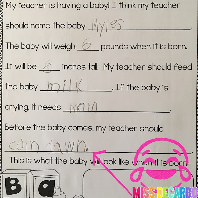 Find out how this teacher told her class she was expecting with a FUN secret word search and learning activities that lasted all day! This is an awesome pregnancy announcement pack for teachers!