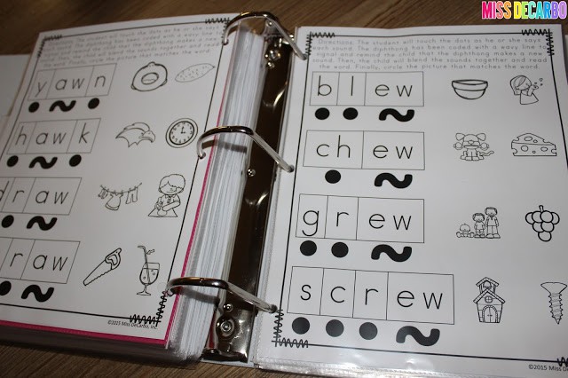 diphthongs decoding intervention - No Prep Reading Intervention Binder ELA Edition 2: Packed with phonics and fluency activities, ideas, resources, printables, and word lists for small groups, RTI, one on one intervention and instruction, and literacy groups. Great for teachers, volunteers, and intervention specialists. Tons of reading intervention ideas and strategies by Miss DeCarbo!