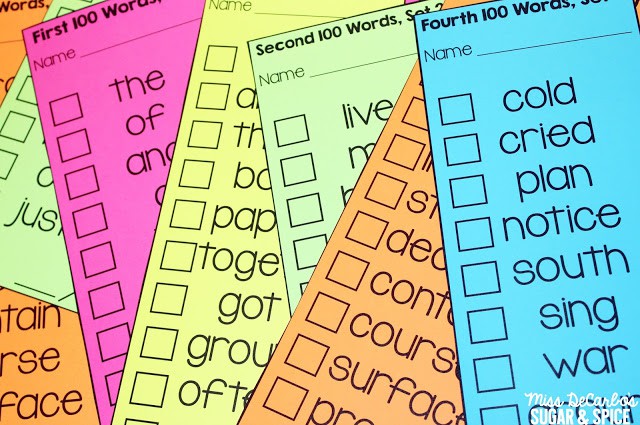 Assessment and Differentiation for Sight Word Recognition: Organization and classroom management ideas to make sight word assessment and practice simple and easy for teachers AND students! These sight word activities are student-friendly and help students master the first 500 Fry sight words!