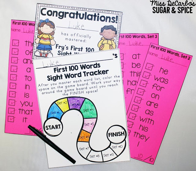 Assessment and Differentiation for Sight Word Recognition: Organization and classroom management ideas to make sight word assessment and practice simple and easy for teachers AND students! These sight word activities are student-friendly and help students master the first 500 Fry sight words!