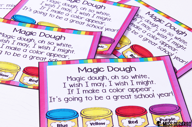 Magic Dough activity and science lesson: This post contains a BIG collection of fun and engaging activities, lessons, and ideas for the first week of school! - by Miss DeCarbo