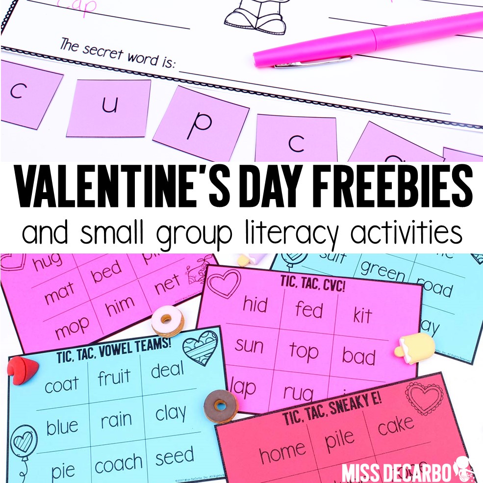 Valentine’s Day Small Group Literacy Freebies