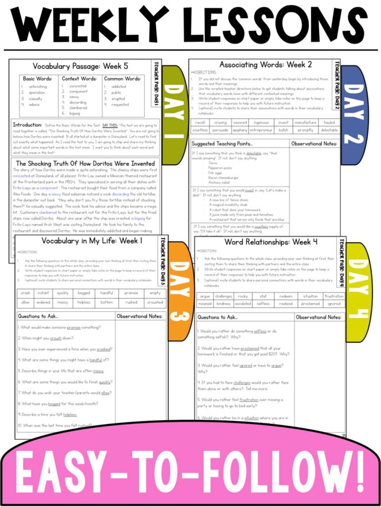 a full year vocabulary curriculum for grades 3-6