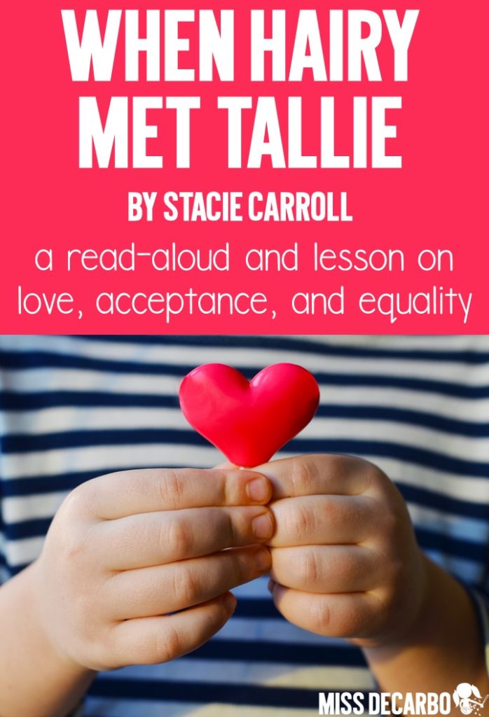A review of the book When Hairy Met Tallie by Stacie Carroll, which tells a story of love and kindness. A free activity page that coordinates with the book is included in this blog post by Miss DeCarbo