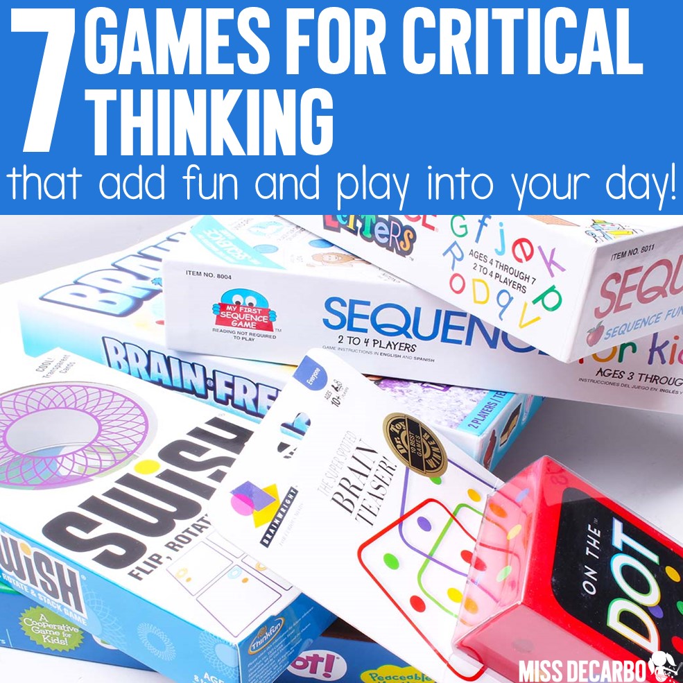7 fun games for the classroom that promote critical thinking and problem solving skills. These games are great for literacy and math centers, morning tubs, indoor recess, and small groups!