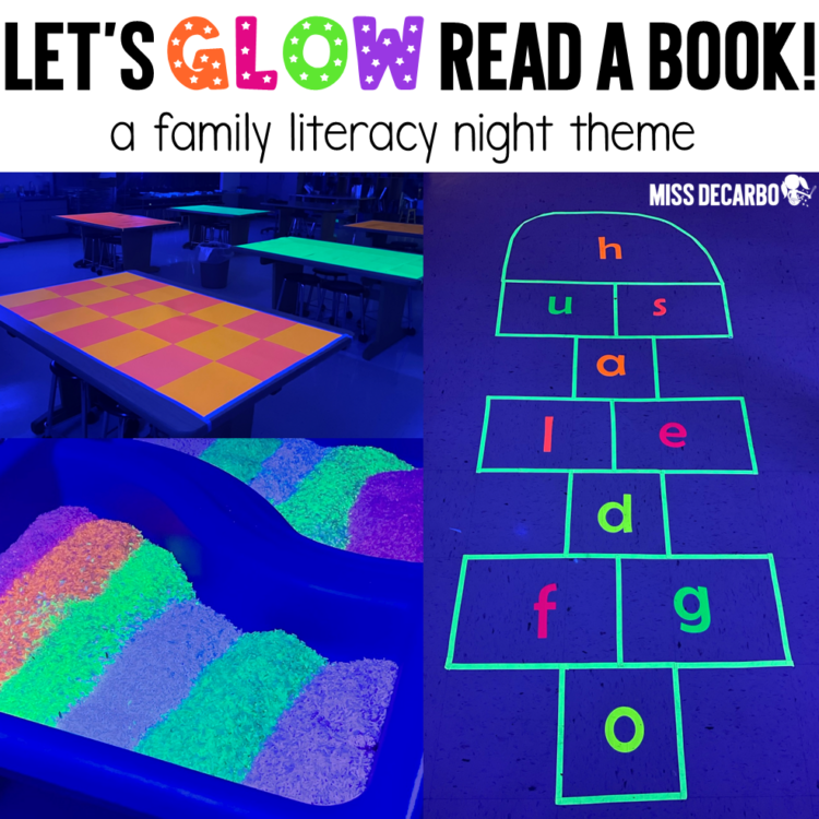 Get tons of activities for literacy night with a glow theme for you students and families!