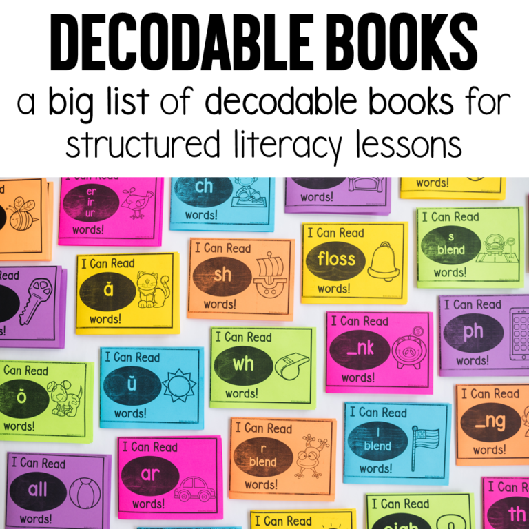 BIG list of decodable books for structured literacy!