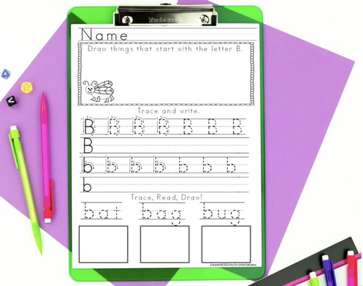 handwriting practice and letter formation printables