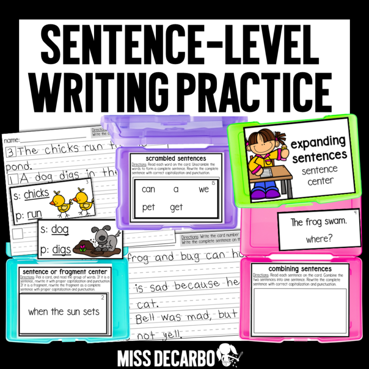 Word Level Writing Sentence Level Writing Bundle - Miss DeCarbo