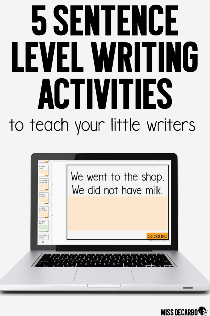 5 sentence level writing activities to teach to students in the classroom