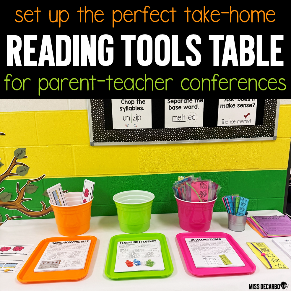 set up a family reading table for parent teacher conference night or family literacy night!