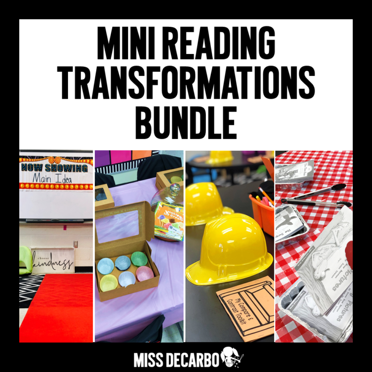mini reading transformation printables for primary classroom and reading lessons