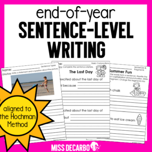 End of Year Sentence Level Writing