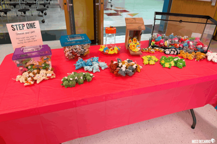 Set up a monthly reading program for students and families called the Pet Shop Reading Program!
