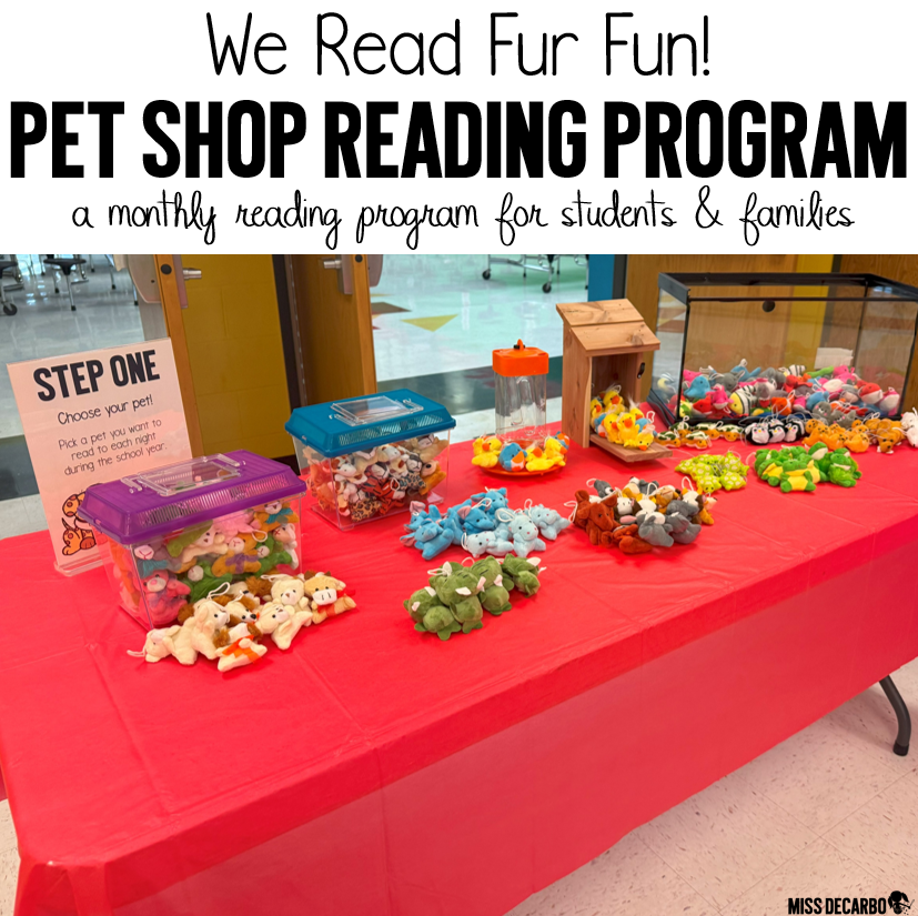 Home monthly reading program called the pet shop reading program - engage and motivate students to read at home