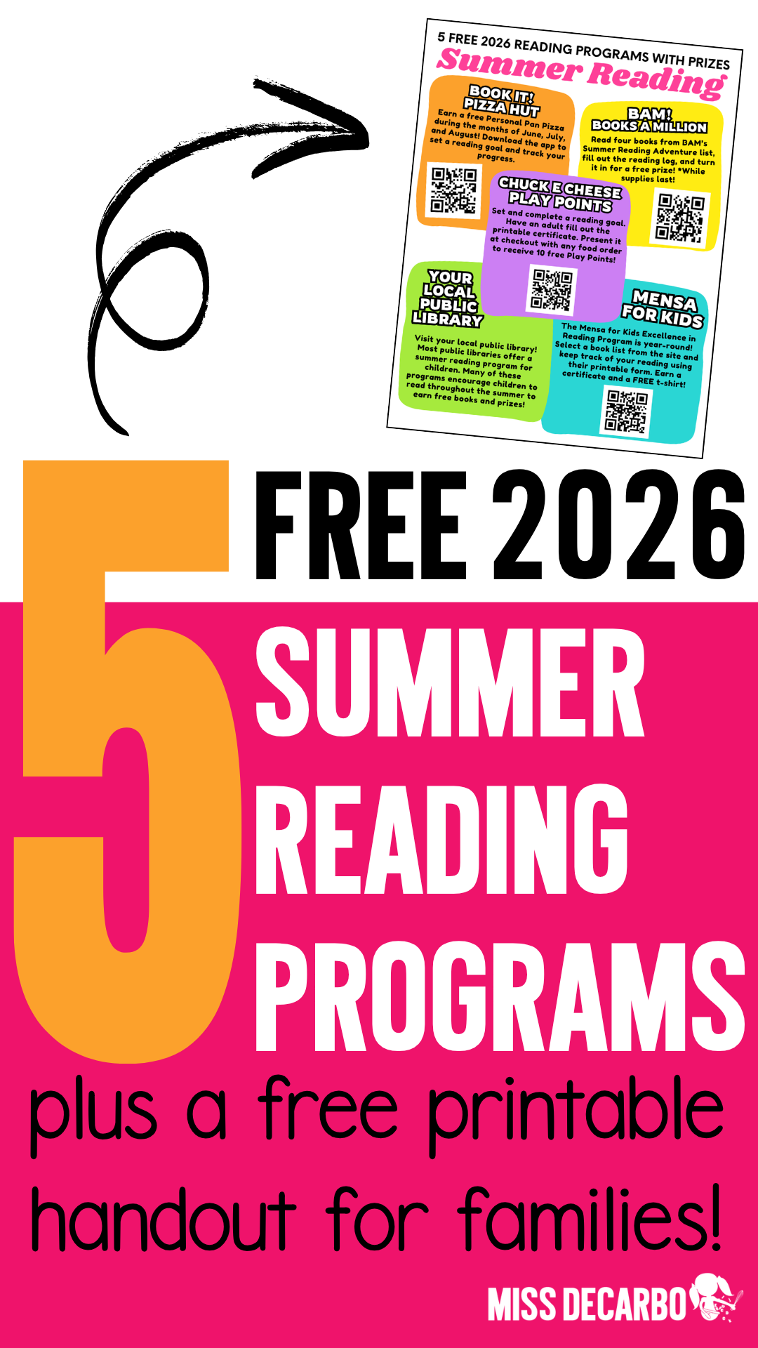 5 free summer reading programs for 2026 - Miss DeCarbo
